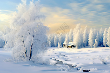 冬日的树木图片