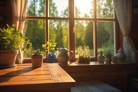 农村房屋房间窗台上的植物设计图片