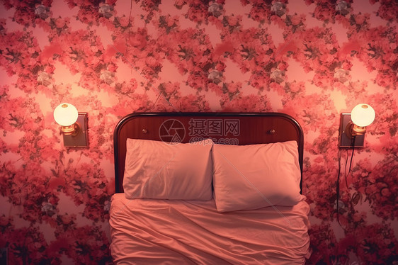 粉色的卧室装饰图片