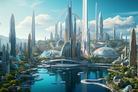科幻的未来城市图片