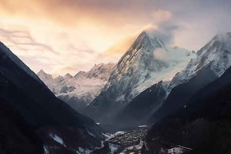 壮观的雪山图片