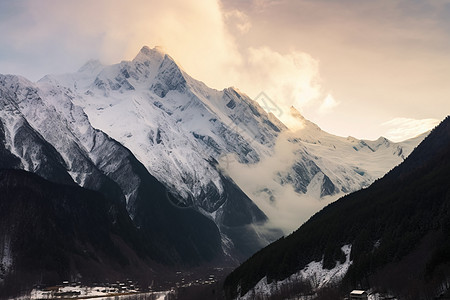 冬季美丽的雪峰图片