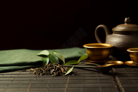 百香果绿茶醇厚的绿茶背景