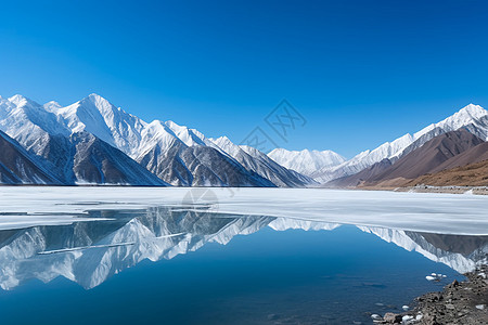 冰川湖泊美丽的雪山冰川背景