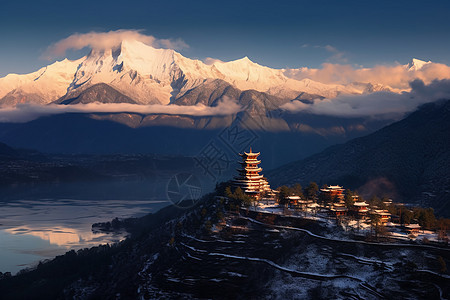 美丽的雪山自然风景图片