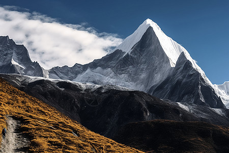 美丽的雪山风景图片