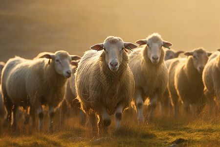 羊群欢快奔跑图片