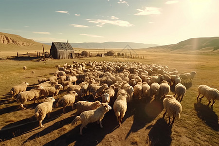 牧场里的羊图片