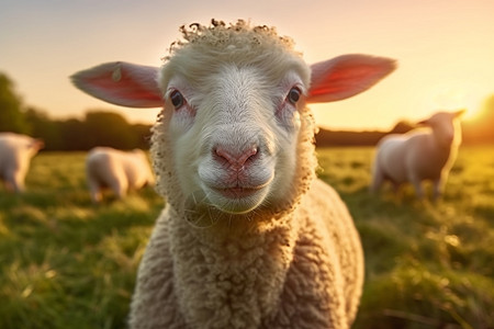 温顺的小绵羊背景图片