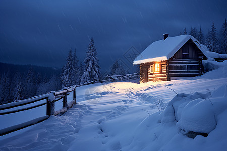 冬天的雪景背景图片