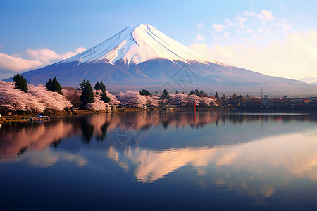 富士山的樱花图片