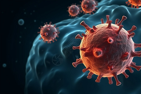 冠状病毒的3D概念图背景图片
