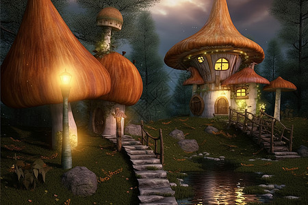 有蘑菇屋精灵小镇图片