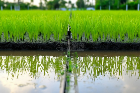 现代无土栽培水稻种植园图片