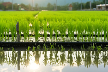 现代农场的无土栽培水稻种植园图片