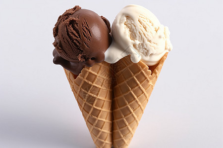 两勺冰淇淋图片