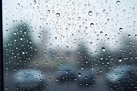 玻璃窗户上的雨滴图片