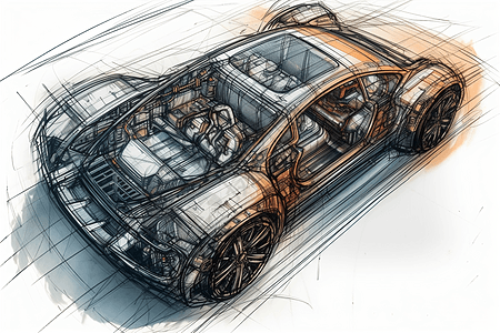 汽车整体设计图背景图片
