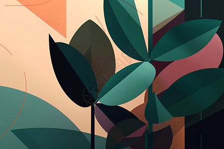 抽象植物插画图片