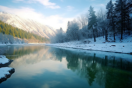 冬季冰雪湖泊图片