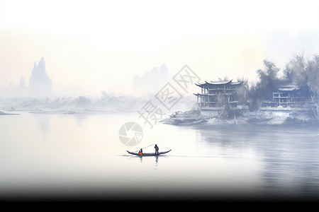山水中国画背景图片