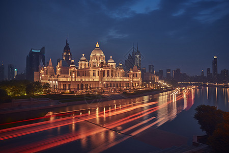 璀璨的夜景背景图片