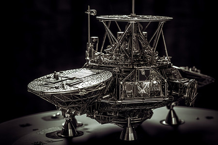 太空探测器的复杂结构背景图片