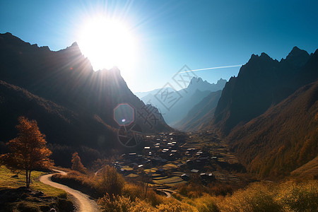 户外山脉秋天景观图片