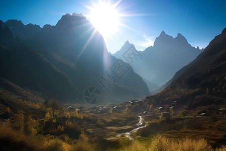 甘南香巴拉秋天景观背景图片