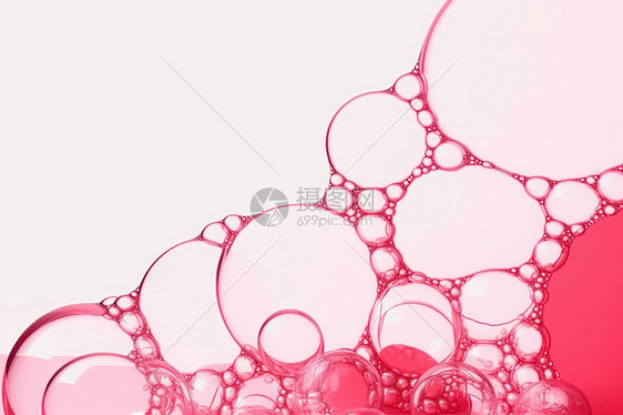 红色肥皂泡粉红色背景图片