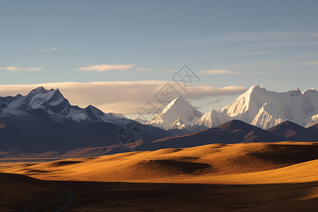 高原上的喜马拉雅山山峰背景图片