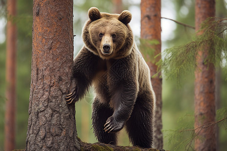 森林中的大灰熊图片