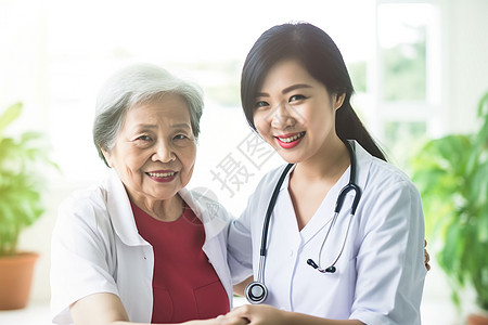 养老院的护士和老人图片