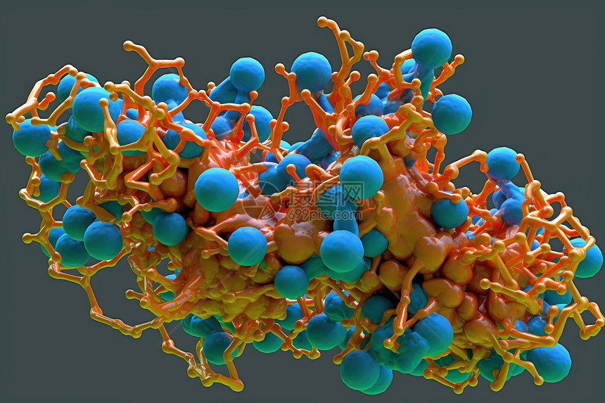 酶催化的3D概念图图片