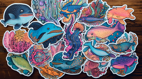 海洋动物贴纸图片