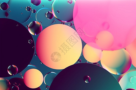 彩色气泡抽象背景图片