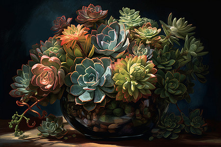 花瓶的多种植物图片