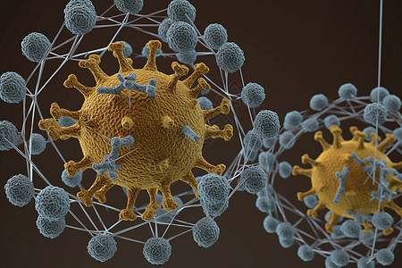 抽象covid病毒表示图片
