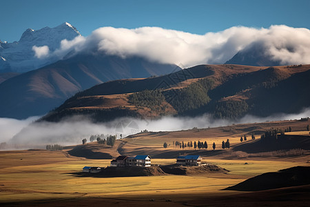 夏季雪山的自然景观图片