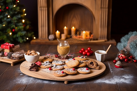 圣诞饼干和热巧克力图片
