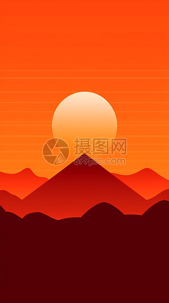 太阳正在落山图片