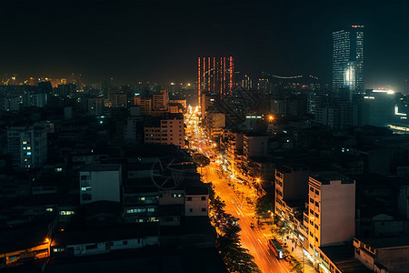 夜晚的道路图片