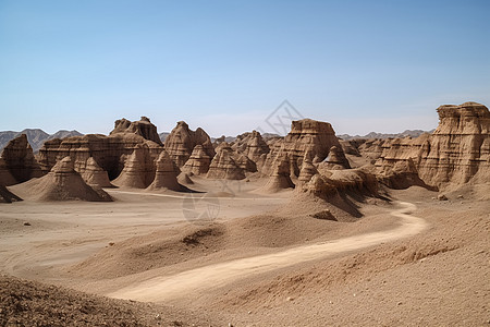 沙漠里的岩层图片
