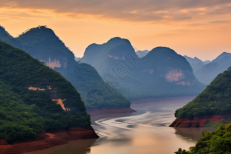 姊妹峰山峰自然风景图片