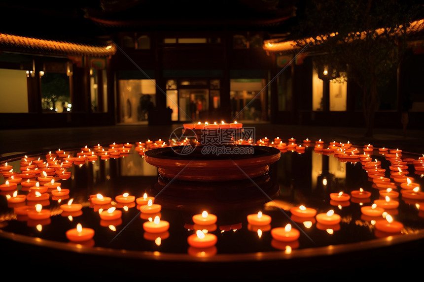 民俗蜡烛祈祷图片