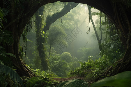 丛林深处的自然景观图片