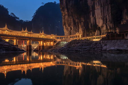 山崖夜景图片