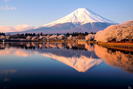 日本风景富士山的风景背景