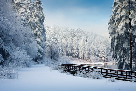 冬天雪地的风景图片