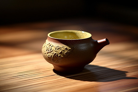 一个陶瓷茶壶背景图片